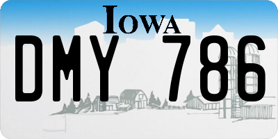 IA license plate DMY786