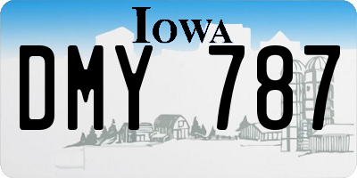 IA license plate DMY787