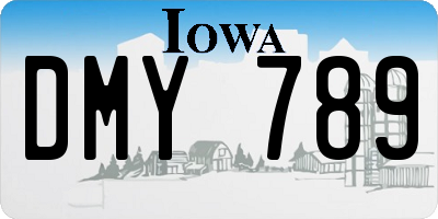 IA license plate DMY789