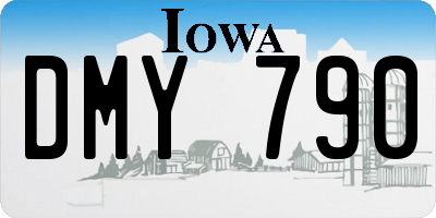 IA license plate DMY790