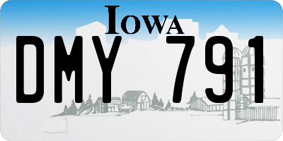 IA license plate DMY791