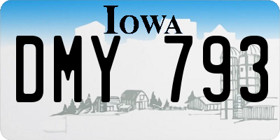IA license plate DMY793