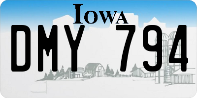 IA license plate DMY794