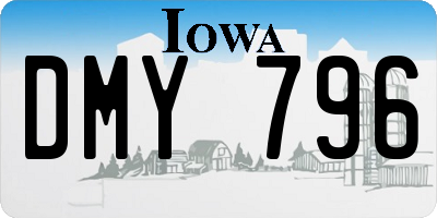 IA license plate DMY796