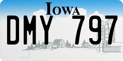 IA license plate DMY797