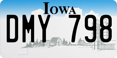 IA license plate DMY798
