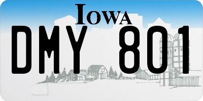 IA license plate DMY801