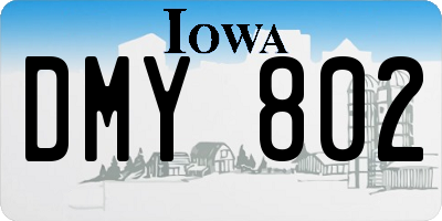IA license plate DMY802