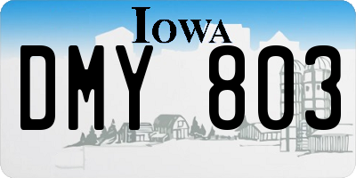 IA license plate DMY803
