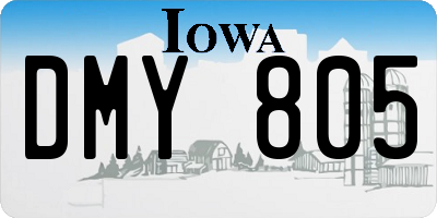 IA license plate DMY805