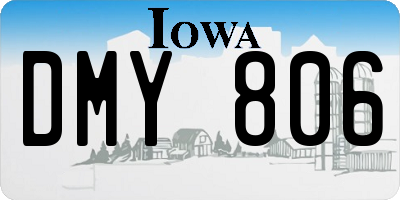 IA license plate DMY806