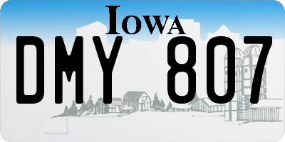 IA license plate DMY807