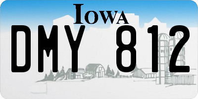 IA license plate DMY812