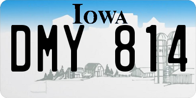 IA license plate DMY814