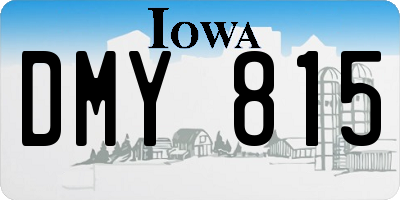 IA license plate DMY815