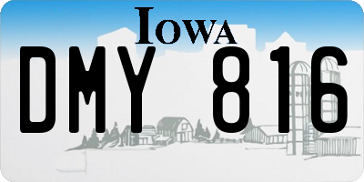 IA license plate DMY816