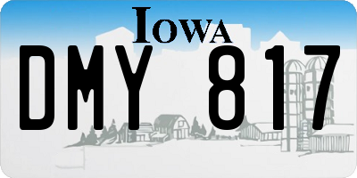 IA license plate DMY817