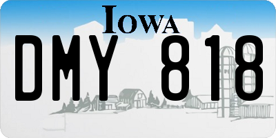 IA license plate DMY818