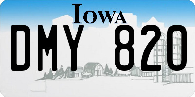 IA license plate DMY820