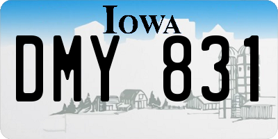 IA license plate DMY831
