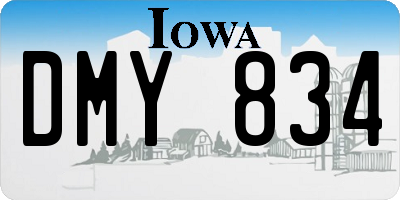 IA license plate DMY834