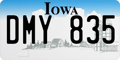 IA license plate DMY835
