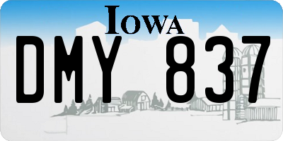 IA license plate DMY837
