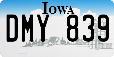 IA license plate DMY839