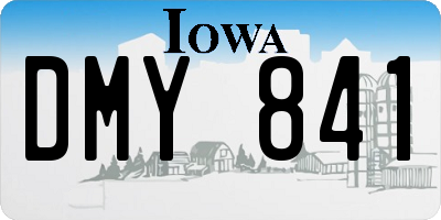 IA license plate DMY841