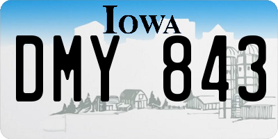 IA license plate DMY843