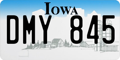 IA license plate DMY845