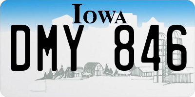 IA license plate DMY846