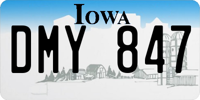 IA license plate DMY847