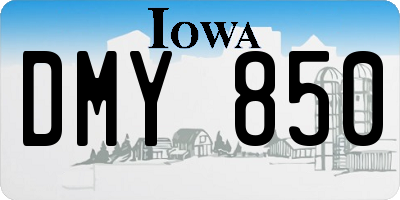 IA license plate DMY850