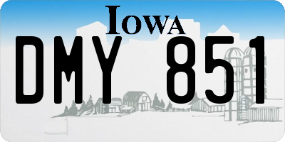 IA license plate DMY851