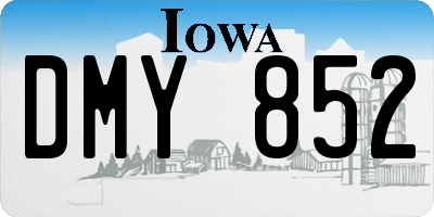 IA license plate DMY852