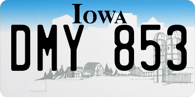 IA license plate DMY853