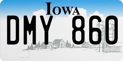 IA license plate DMY860