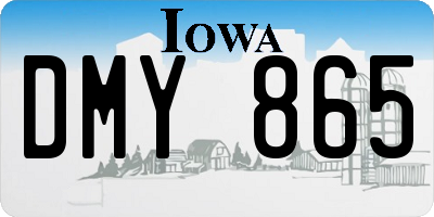 IA license plate DMY865
