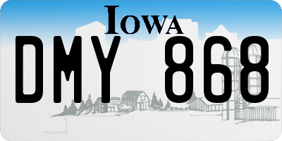 IA license plate DMY868