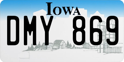 IA license plate DMY869