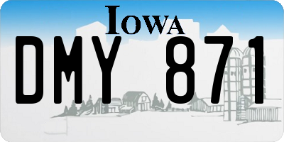 IA license plate DMY871