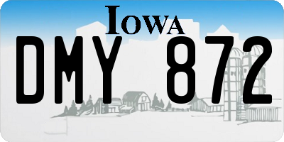 IA license plate DMY872