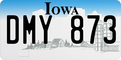 IA license plate DMY873