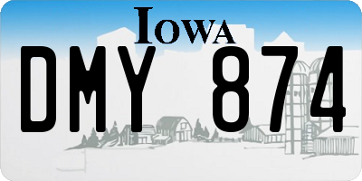 IA license plate DMY874