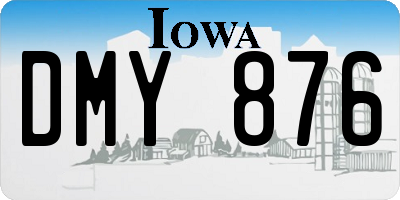 IA license plate DMY876