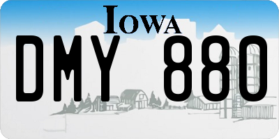 IA license plate DMY880