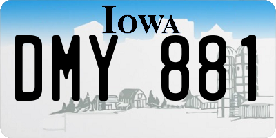 IA license plate DMY881