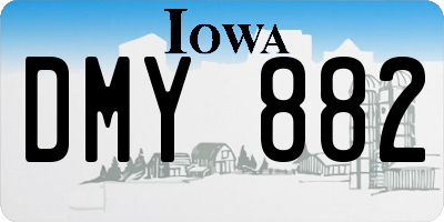 IA license plate DMY882