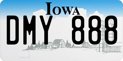 IA license plate DMY888